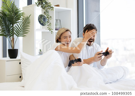 Loving married caucasian couple resting at home. Loving married caucasian couple resting at home. 108499305