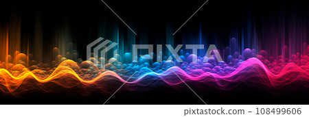 Colorful wave abstract background illustration AI image 108499606