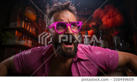 當警察到來時,帕里皮男子驚慌失措。 當警察到來時,帕里皮男子驚慌失措。 108499609