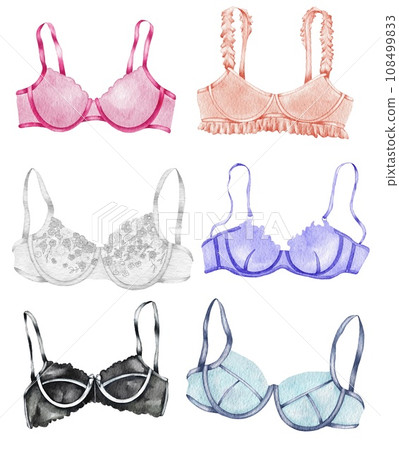 Watercolor lingerie. Hand draw underwear. Fashion illustration 108499833