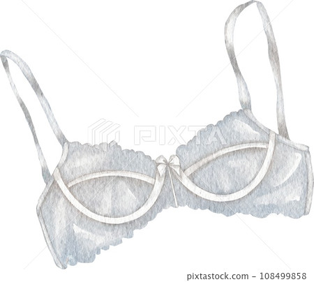 Watercolor lace lingerie. Hand draw underwear. Fashion illustration 108499858