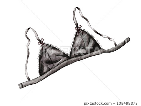 Watercolor lace lingerie. Hand draw underwear. Fashion illustration 108499872