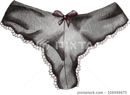 Watercolor lace lingerie. Hand draw underwear. Fashion illustration 108499875