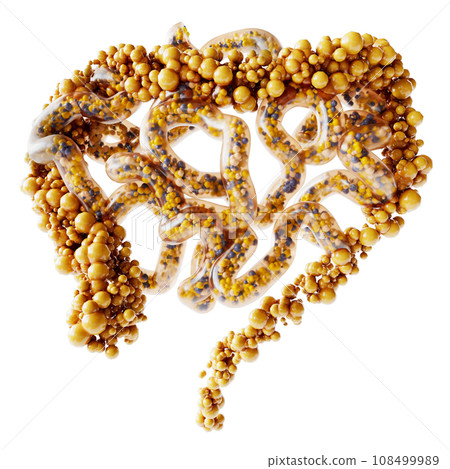 Food Allergy Due to Changes in Gut Flora - 3D Rendering 108499989