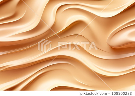 Brown seamless pattern with abstract waves. Applicable for fabric print, textile, wrapping paper, wallpaper. Modern background with splines, curves. Repeatable texture. Generative AI. 108500288