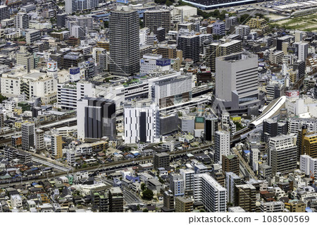 空中拍攝的千葉縣船橋站週邊地區 108500569