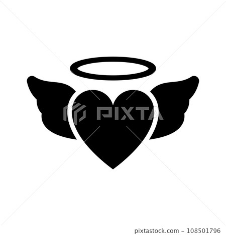 Heart angel icon. Heart with wings. Celebration and Happy Valentine's Day. 108501796