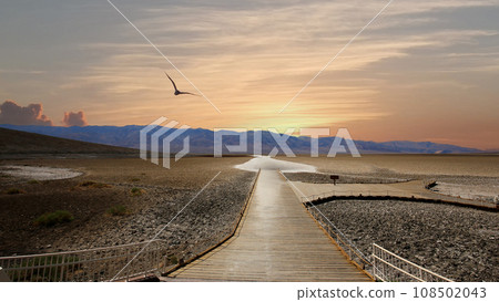 Badwater viewpoint, death valley, california, usa Badwater viewpoint, death valley, california, usa 108502043