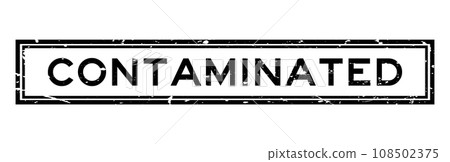 Grunge black contaminated word square rubber stamp in white background 108502375