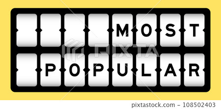 Black color in word most popular on slot banner with yellow color background 108502403