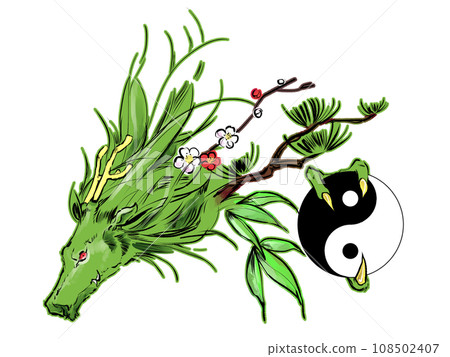 Hand drawn dragon illustration 108502407