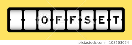Black color in word offset on slot banner with yellow color background Black color in word offset on slot banner with yellow color background 108503034