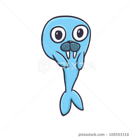Cartoon seal Cute hand drawn animal. Vector Cartoon seal Cute hand drawn animal. Vector 108503318