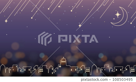 Winter night and night view delivery background material 108503495
