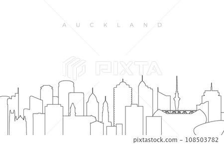 Outline Auckland skyline.  Outline Auckland skyline.  108503782