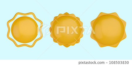 Set of 3d Sun realistic illustration. Solar weather isolated on blue background. Vector illustration Set of 3d Sun realistic illustration. Solar weather isolated on blue background. Vector illustration 108503830