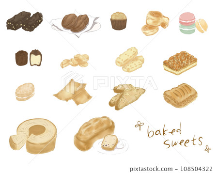 Illustration material of delicious baked goods 108504322