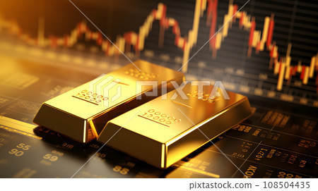 Gold with trading chart 108504435