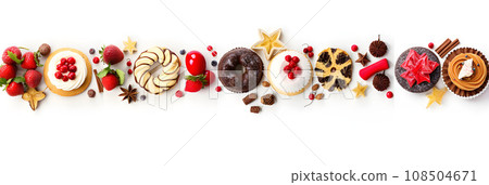 Tasty Linzer cookies on white background 108504671