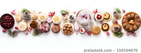 Tasty Linzer cookies on white background 108504676