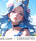 A woman looking up at the sky 108504705