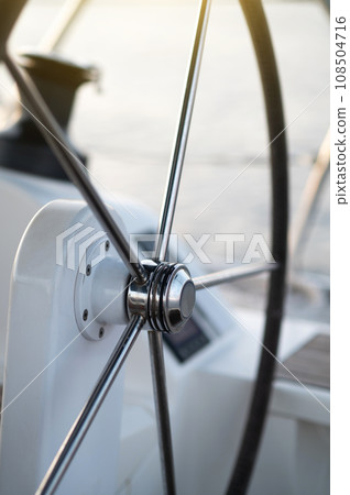 Close up picture of a sailing yacht part 108504716