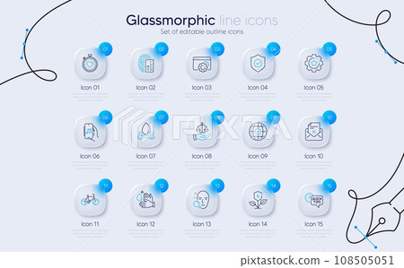Set of Security shield, Seo gear and Water splash line icons for web app. Global insurance, Wash hands, Justice scales icons. Settings gear, Heartbeat timer, Quick tips signs. Vector Set of Security shield, Seo gear and Water splash line icons for web app. Global insurance, Wash hands, Justice scales icons. Settings gear, Heartbeat timer, Quick tips signs. Vector 108505051