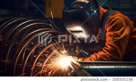 Close-up image of factory welding. Close-up image of factory welding. 108505256