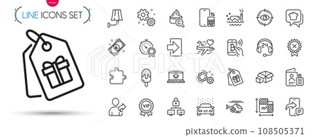 Pack of Passport, Wall lamp and Medical helicopter line icons. Include Reject medal, Eye target, Consulting pictogram icons. Work, Euro money, Ice cream signs. Best result, Refer friend. Vector Pack of Passport, Wall lamp and Medical helicopter line icons. Include Reject medal, Eye target, Consulting pictogram icons. Work, Euro money, Ice cream signs. Best result, Refer friend. Vector 108505371