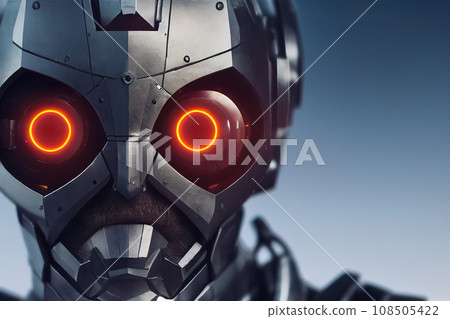 Machine after hours. Cyborg's nocturnal city surveillance. Cyber guardian. Watchful eyes in the midnight metropolis. AI-generated Machine after hours. Cyborg's nocturnal city surveillance. Cyber guardian. Watchful eyes in the midnight metropolis. AI-generated 108505422