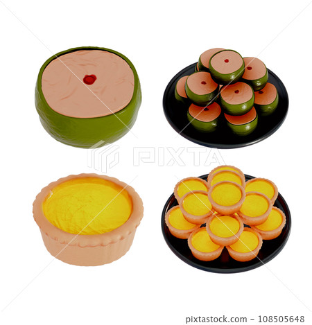 Lunar New Year dessert set 3D 108505648