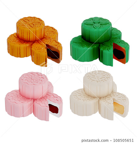 Lunar New Year dessert set 3D Lunar New Year dessert set 3D 108505651