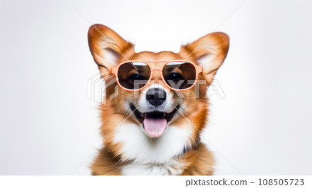 Corgi's playful personality shines against a clean white background. Corgi's playful personality shines against a clean white background. 108505723