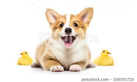Corgi brings joy to any setting, set against a simple white background. Corgi brings joy to any setting, set against a simple white background. 108505728