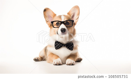 This Corgi's playful antics on a white background are sure to brighten This Corgi's playful antics on a white background are sure to brighten 108505731