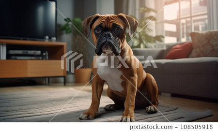 stylish living room, a pampered pup. stylish living room, a pampered pup. 108505918