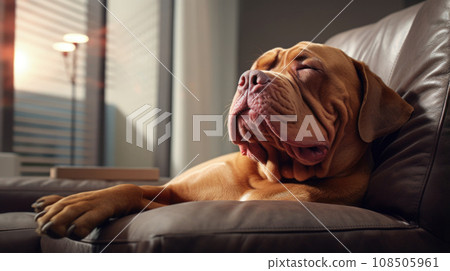 A loyal canine companion adds warmth to a tidy living space. A loyal canine companion adds warmth to a tidy living space. 108505961