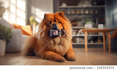 An apartment hallway showcases a well-exercised dog An apartment hallway showcases a well-exercised dog 108505978