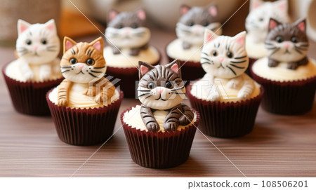 A cat-themed cupcake for those who appreciate sweet sophistication 108506201