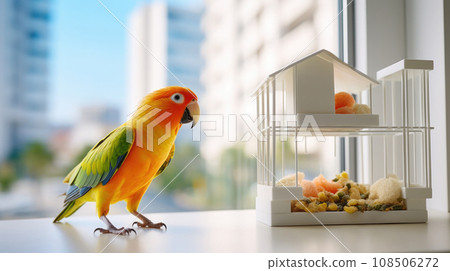 Urban dwelling with a sweet lovebird 108506272