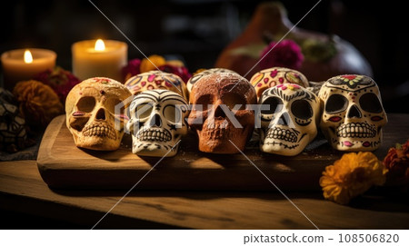 Mexican Pan de Muerto, a sweet tribute during Dia de los Muertos Mexican Pan de Muerto, a sweet tribute during Dia de los Muertos 108506820
