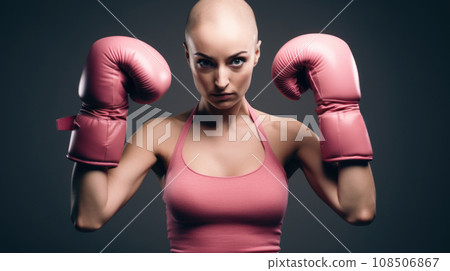 Woman in pink, symbolizing strength and hope during Breast Cancer Month 108506867