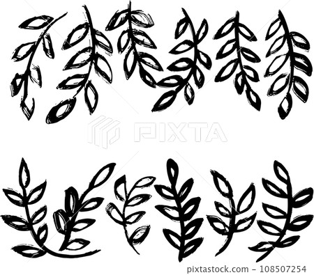Dry Brush Simple Leaves Set Dry Brush Simple Leaves Set 108507254
