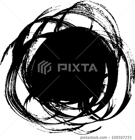 Round Abstract Dry Brush Grunge Banner. Round Abstract Dry Brush Grunge Banner. 108507255