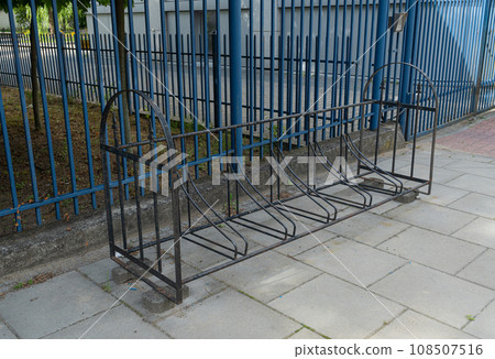 City Bicycle Parking, Bike Station Modern Bike Storage, Security Concept, Empty Street Bicycle Parking City Bicycle Parking, Bike Station Modern Bike Storage, Security Concept, Empty Street Bicycle Parking 108507516