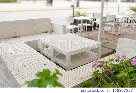 Street Restaurant Table, Empty Cafe Tables, Bar Terrace, Outdoor Restaurants, Outside Trattoria 108507537