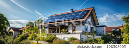 Solar panels on the roof of the house Solar panels on the roof of the house 108508005