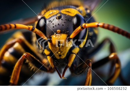 Extreme sharp and detailed study of wasp head 108508232