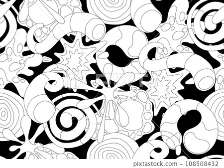 Pattern with abstract shapes. Cartoon cute trendy creative image. 108508432