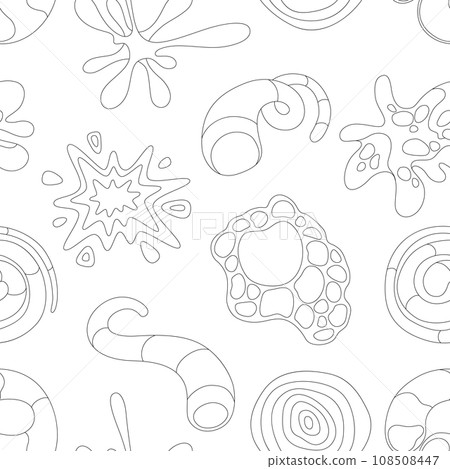 Pattern with abstract shapes. Cartoon cute trendy creative image. 108508447